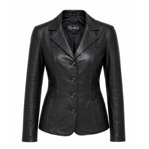 Vintage Luis Alvear ~ Women’s 100% Genuine Soft Leather Black Jacket ~ Size S